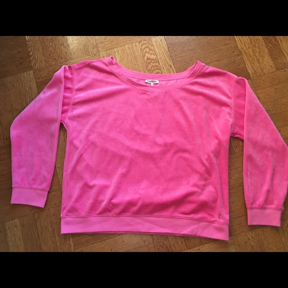 JUICY COUTURE Pink Velour Long Sleeve Shirt XL